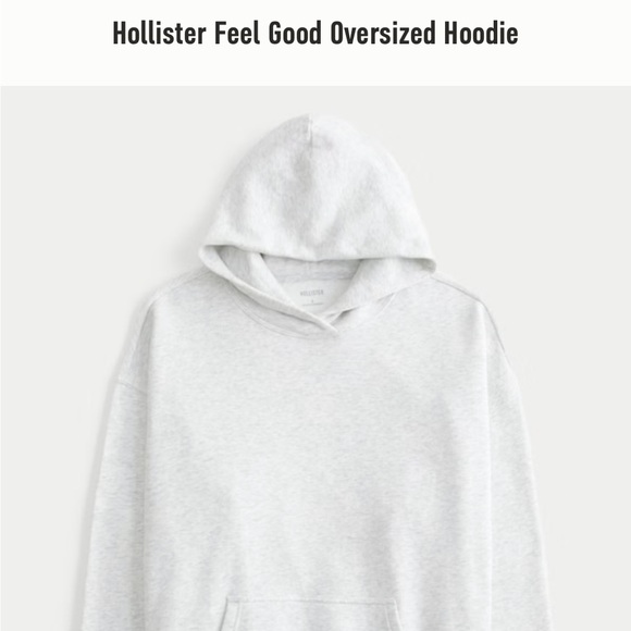 Hollister Light Grey Feel Good Hoodie - Picture 3 of 5